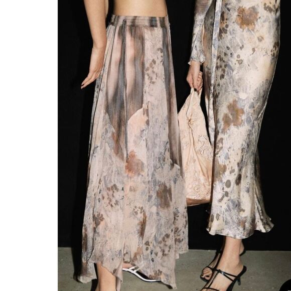 Zara flowy swing skirt printed size M - Picture 2 of 10